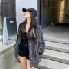 韓國🔸個性斑馬紋夾克牛仔外套