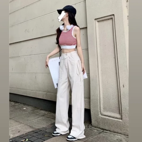 美式高腰工裝褲