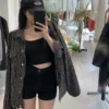 韓國🔸個性斑馬紋夾克牛仔外套