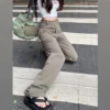 美式高腰工裝褲