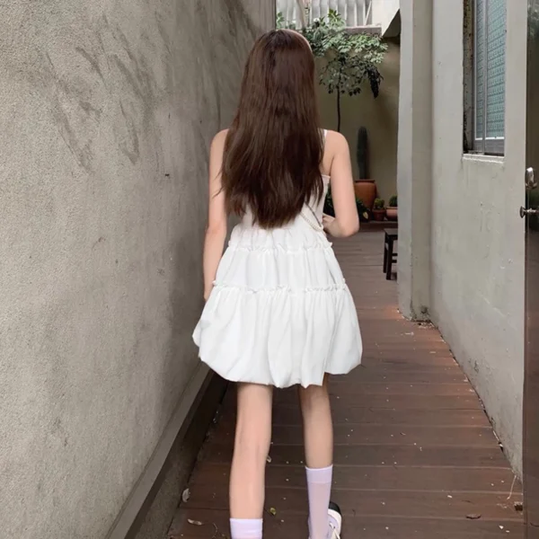 超美百搭🖤法式蓬蓬小白裙