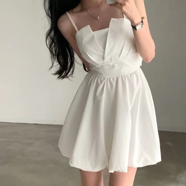 後綁帶🖤小仙女美背綁帶吊帶連身裙