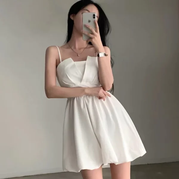 後綁帶🖤小仙女美背綁帶吊帶連身裙