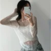 疊穿套裝🤍微透蕾絲衫外搭罩衫+內搭吊帶小可愛