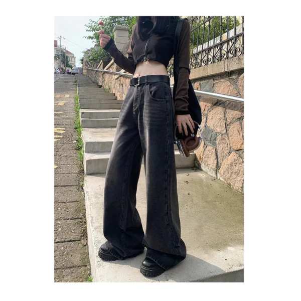 黑灰直筒顯瘦💯牛仔褲